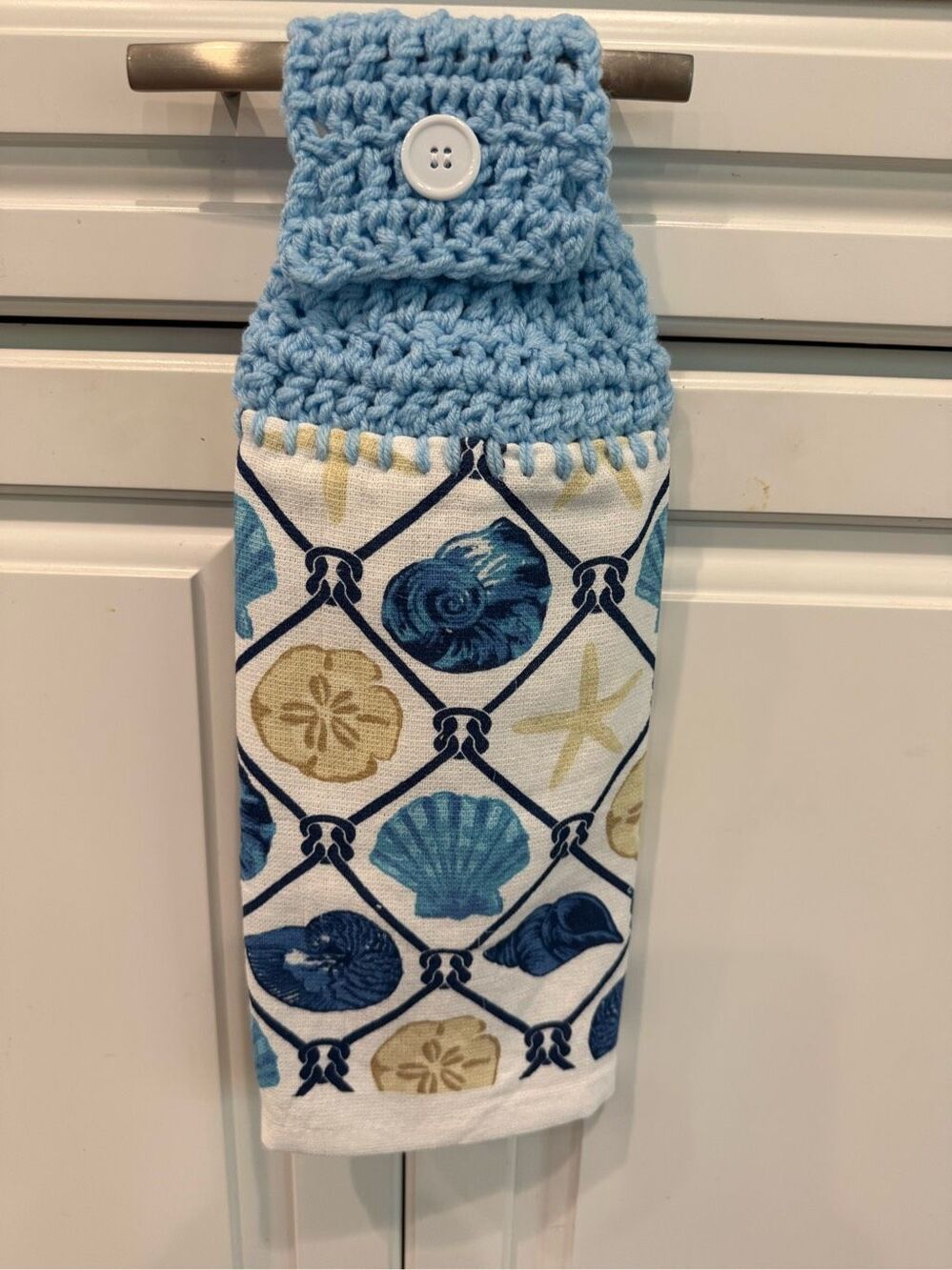 Crochet Top Kitchen Towel- Shells